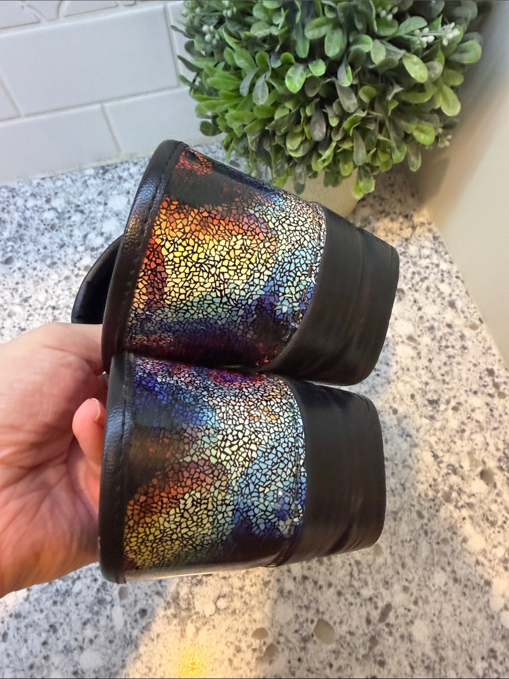 Dansko Multicolor Patterned Leather Clogs - Picture 6 of 9